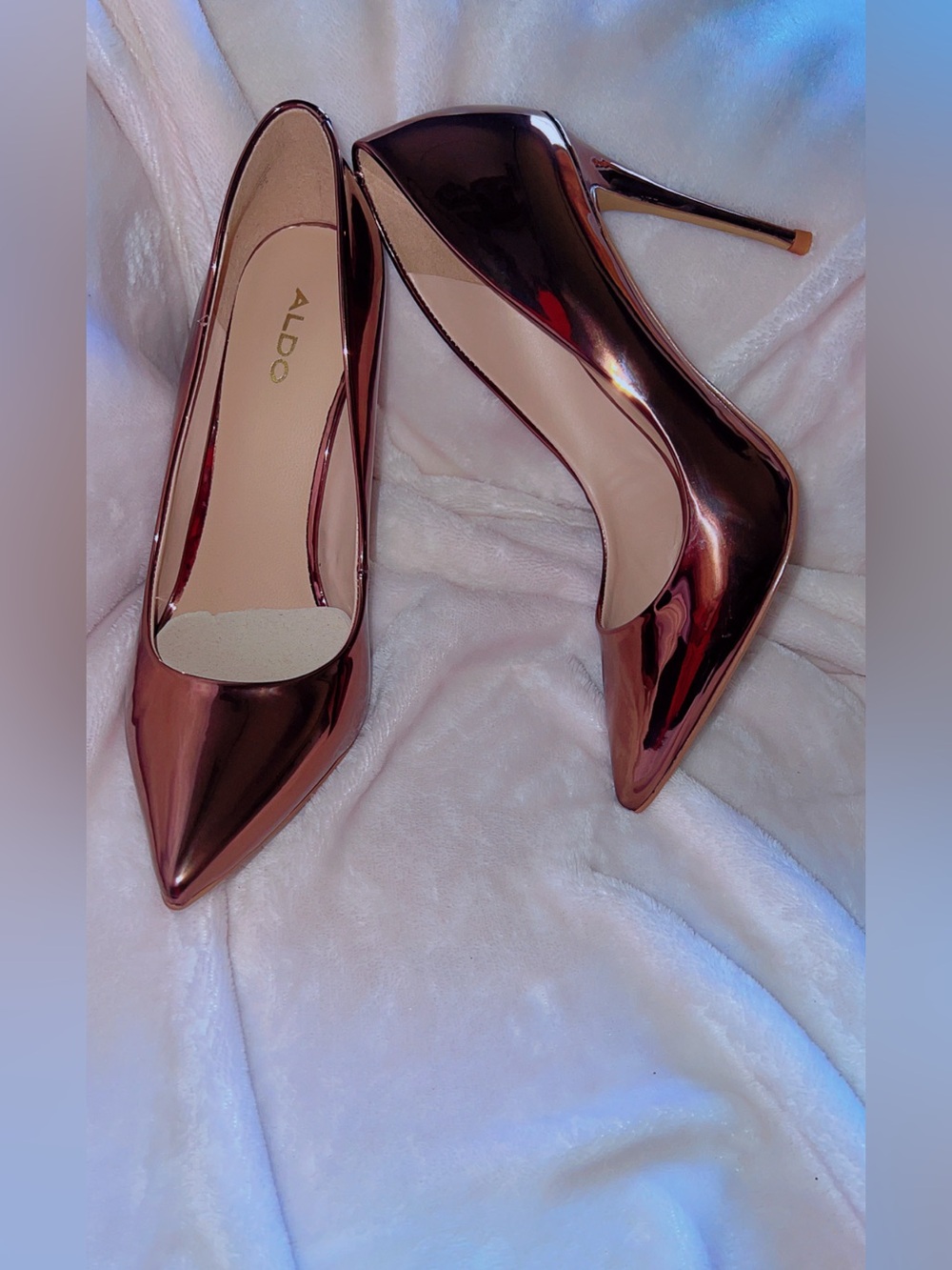 ALDO Rose Gold Metallic Pointed Toe Pumps High Heels Women’s Size 8 - Picture 5 of 7